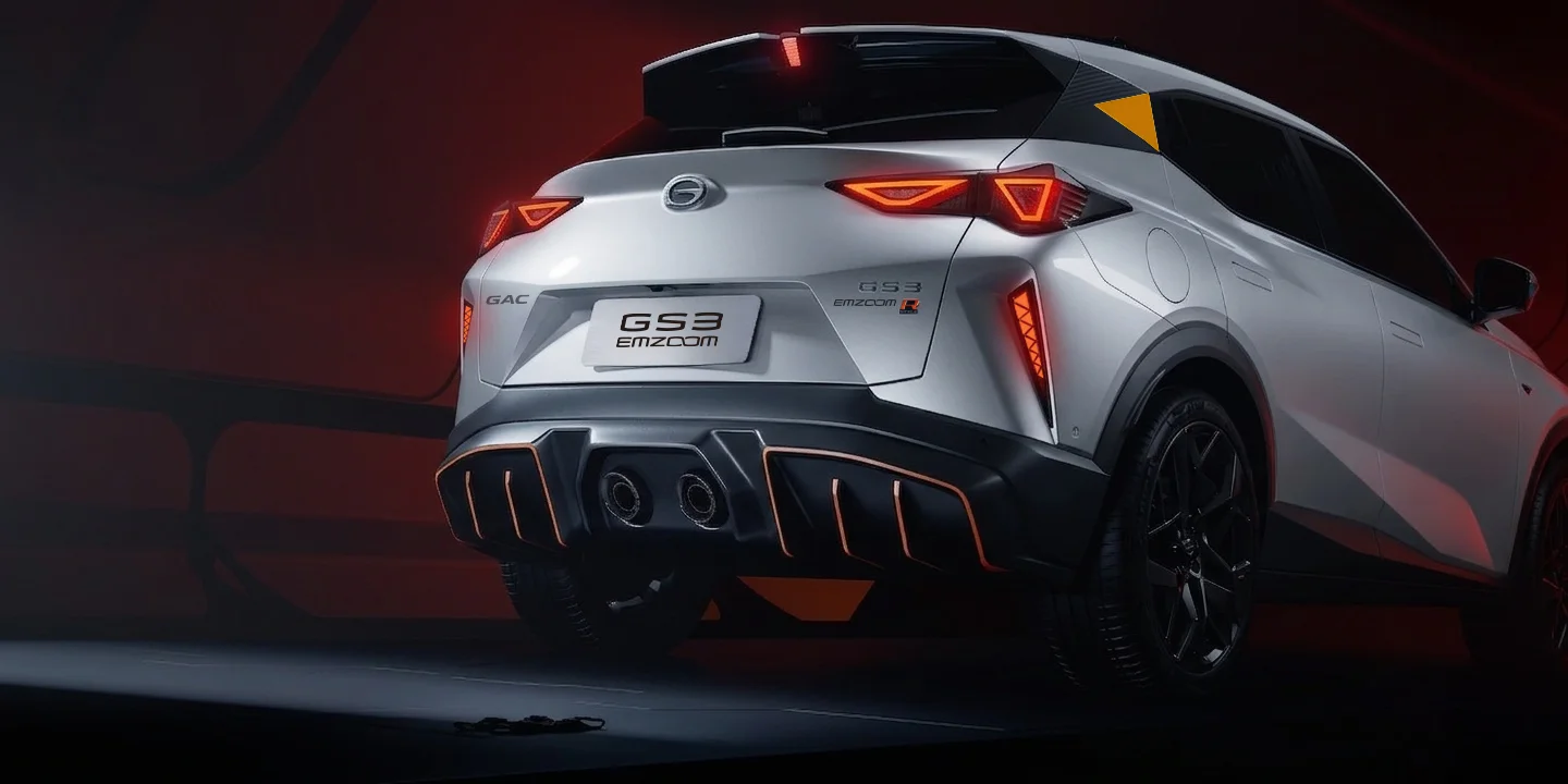 GS3 EMZOOM rear styling in a Malaysia-market reference presentation